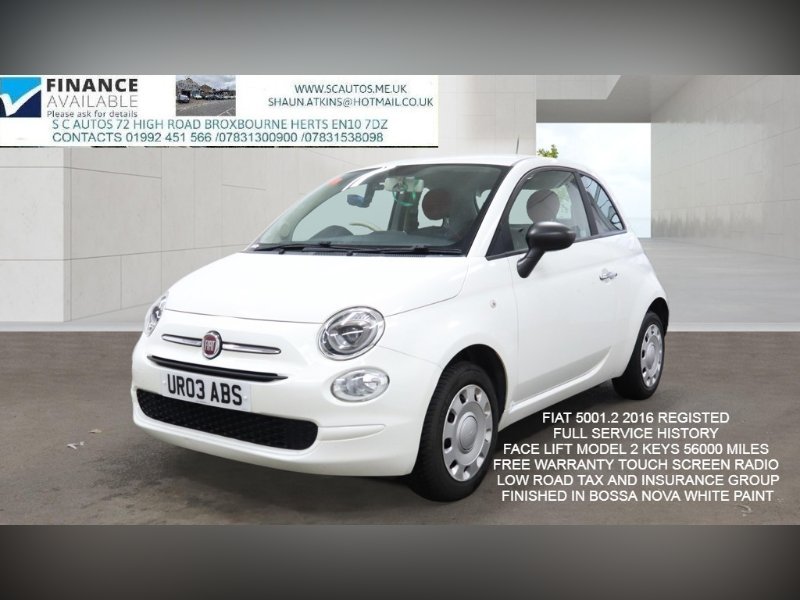 Fiat 500 1.2 Pop Hatchback 3dr Petrol Manual Euro 6 s/s 69 bhp for sale in Broxbourne