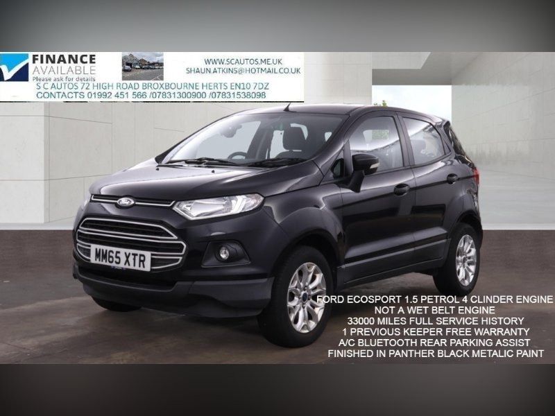 Black Ford Ecosport 1.5 Zetec SUV 5dr Petrol Manual 2WD Euro 5 112 ps