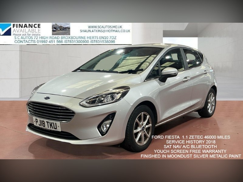Silver Ford Fiesta 1.1 Ti-VCT Zetec Hatchback 5dr Petrol Manual Euro 6 s/s 85 ps